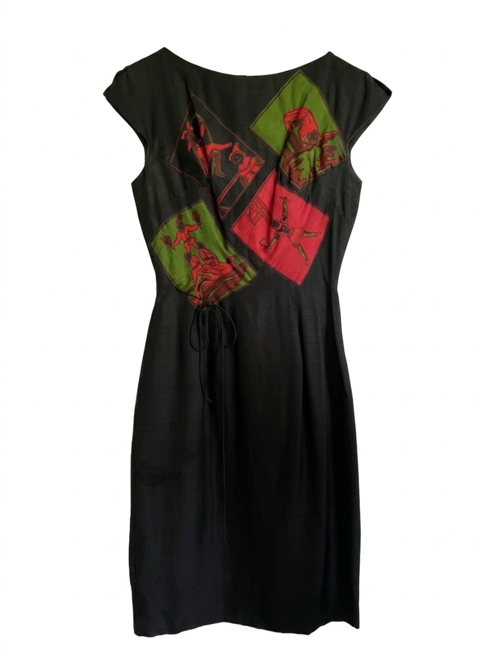 True Vintage 1960s Oleg Cassini Fitted Silk Wiggle Dress Size S
